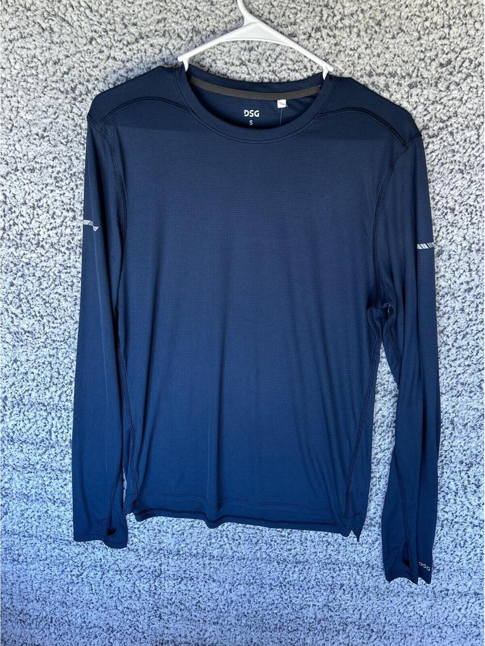 DSG Stride Long Sleeve Run Tee Menβs Small University Navy NWT